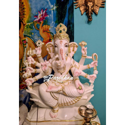 Vinayaki Ganesha Marble Statue-Female Ganesha Idol-Ganeshani Statue-Vinayaki Hindu Elephant God-Vighneshvari Vinayaki Statue For Home/Office