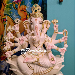 Vinayaki Ganesha Marble Statue-Female Ganesha Idol-Ganeshani Statue - 24 Inches 