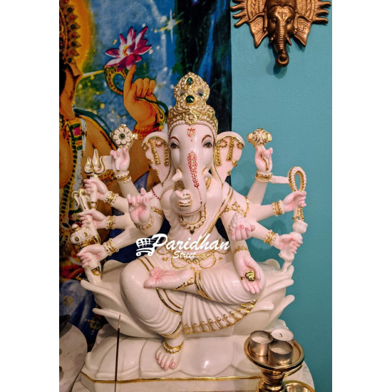 Vinayaki Ganesha Marble Statue-Female Ganesha Idol-Ganeshani Statue - 24 Inches 