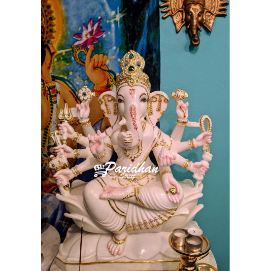 Vinayaki Ganesha Marble Statue-Female Ganesha Idol-Ganeshani Statue - 24 Inches Vinayaki Ganesha Marble Statue-Female Ganesha Idol-Ganeshani Statue - 24 Inches