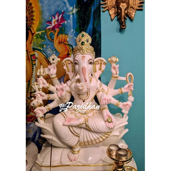 Vinayaki Ganesha Marble Statue-Female Ganesha Idol-Ganeshani Statue - 24 Inches