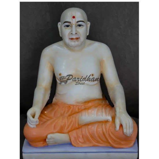 Beautiful Handmade Marble Pramukh Swami Statue - Swami Narayan Nilkanth Idol & Sant Swami Ji Marble Murti