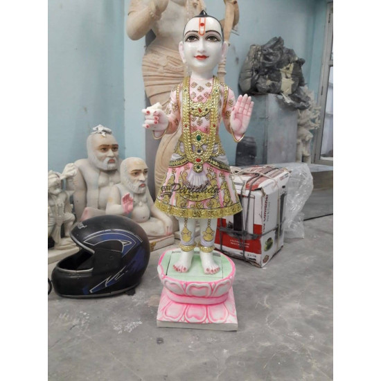 Swami Marble Statue & Handmade Marble God Idol Murti - Beautiful Sant Swami Marble Statue | Jai Swaminarayan | Shree Swaminarayan Ji