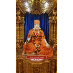 Beautiful Handmade Marble Pramukh Swami Statue - Swami Narayan Nilkanth Idol & Sant Swami Ji Marble Murti