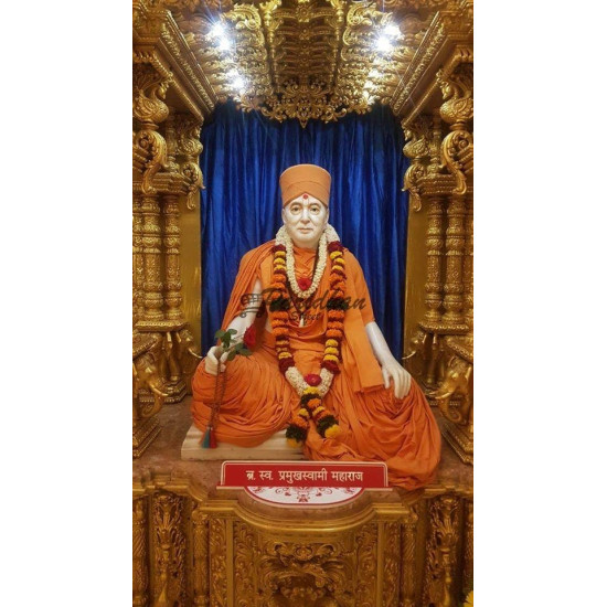 Beautiful Handmade Marble Pramukh Swami Statue - Swami Narayan Nilkanth Idol & Sant Swami Ji Marble Murti