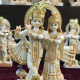 Handmade Marble Radha Krishna Pair Statue | Radha Krishna Murti for Home Temple | Radha Krishna Idol