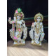 Handmade Marble Radha Krishna Pair Statue | Radha Krishna Murti for Home Temple | Radha Krishna Idol