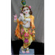 Multicolor Painted Marble Krishna Statue-Lord Krishna Marble Sculpture-Beautiful Krishna Murti For Home Temple, Office-White Krishna Statue