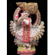 Multicolor Painted Marble Krishna Statue-Lord Krishna Marble Sculpture-Beautiful Krishna Murti For Home Temple, Office-White Krishna Statue