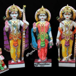 Marble Ram Darbar Statue - Ram Parivar Statue-Ram Darbar Idol-Ram Parivar Murti-Ram privar Marble Moorti-Ram Darbar Murti for home temple