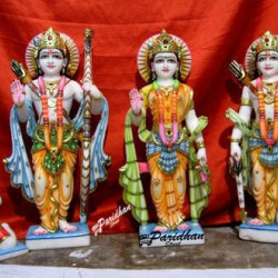 Makrana Marble Ram Darbar Statue - Ram Parivar Statue white marble-Ram Marble Moorti-Ram Darbar Murti-Ram Parivar Idols-Ram Parivar Murti