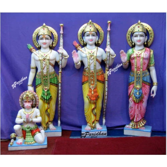 Ram Darbar Marble Moorti-Ram Parivar Statue-Marble Ram Darbar Statue - Ram Parivar Idols- Ram Darbar Idol-Ram Darbar Murti-Ram Parivar Murti