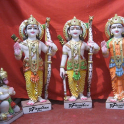 White Marble Ram Darbar moorti - Ram Parivar marble Statue idol -Ram Marble Moorti-Ram Darbar Murti-Ram Parivar Idols-Ram Parivar Murti
