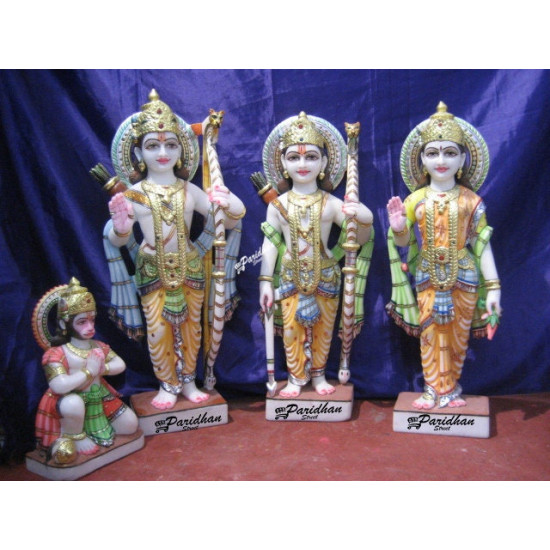 Marble Ram Parivar Murti - Ram Durbar Idol-Ram Durbar Marble Moorti-Ram Parivar Statue-Ram Durbar Murti-Ram Parivar Idols- for office - home