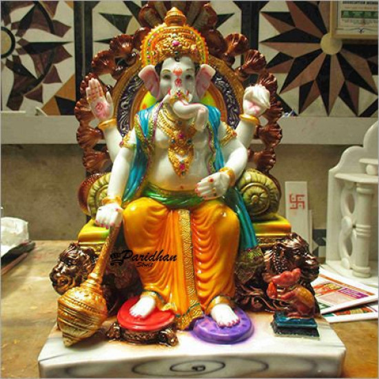 Marble Ganesh Statue For Home Mandir/Temple/Office-ganesh idols For Home-Vinayagar Statue-Ganpati Murti Sculptures-Lord ganesha Statue