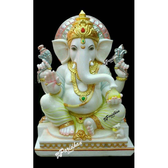 Marble Ganesh Statue For Home Mandir/Temple/Office-ganesh idols For Home-Vinayagar Statue-Ganpati Murti Sculptures-Lord ganesha Statue