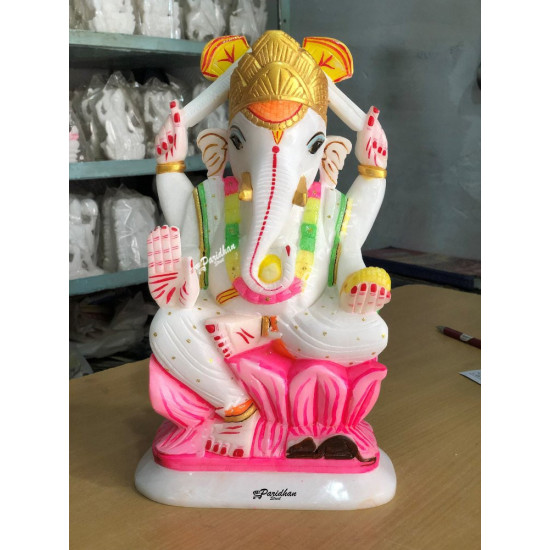 Home Mandir/Temple/Office Marble Ganesh Statue-ganesh idols For Home-Vinayagar Statue-Ganpati Murti Sculptures-Lord ganesha Statue