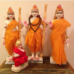 Marble Ram Darbar Statue with clothes - Ram Darbar Marble Moorti-Ram Parivar Statue-Ram Darbar Idol-Ram Darbar Murti-Ram Ram Parivar Murti