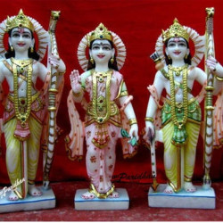 Marble Ram Darbar Statue - Ram Parivar Statue-Ram Darbar Idol-Ram Darbar White Makrana Marble Moorti-Ram Parivar Idols-Ram Parivar Murti