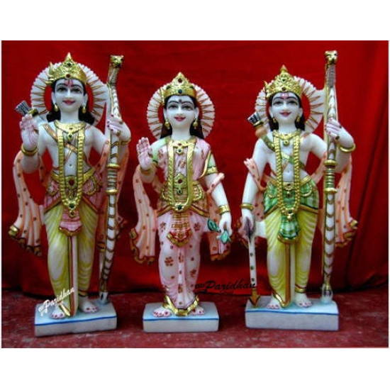 Marble Ram Darbar Statue - Ram Parivar Statue-Ram Darbar Idol-Ram Darbar White Makrana Marble Moorti-Ram Parivar Idols-Ram Parivar Murti