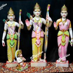 Marble Ram Darbar Statue - Ram Parivar Statue-Ram Darbar Idol-Ram Darbar Marble Moorti-Ram Darbar Murti-Ram Parivar Idols-Ram Parivar Murti