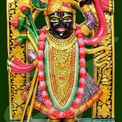 Black Marble Shri Nath Ji Statue-Shrinath Ji idol-Indian Shrinathji Figure Statue-Shrinathji Statue At Home Mandir Office-Shreenathji