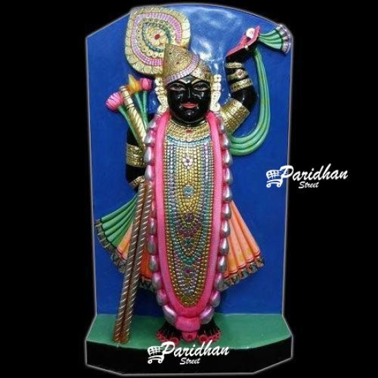 Nathdwara Black Marble Shri Nath Ji Statue-Shrinath Ji idol-Indian Shrinathji Figure Statue-Shrinathji Statue At Home Mandir Office