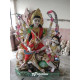 Durga Ma Idol For Home-White Painted Marble Bengali Durga-Marble Durga Maa Murti-Durga Ma Idol-Ambe Maa Statue-Durga Sculpture-Shakti Statue