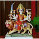 Durga Ma Idol For Home-White Painted Marble Bengali Durga-Marble Durga Maa Murti-Durga Ma Idol-Ambe Maa Statue-Durga Sculpture-Shakti Statue