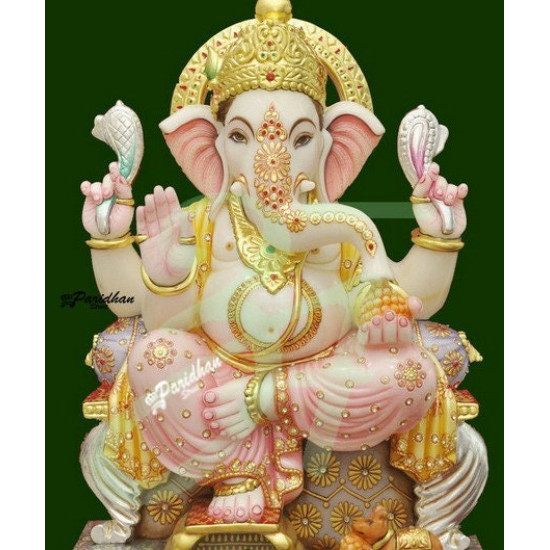 Marble Ganesh Statue For Home Mandir/Temple/Office-ganesh idols For Home-Vinayagar Statue-Ganpati Murti Sculptures-Lord ganesha Statue