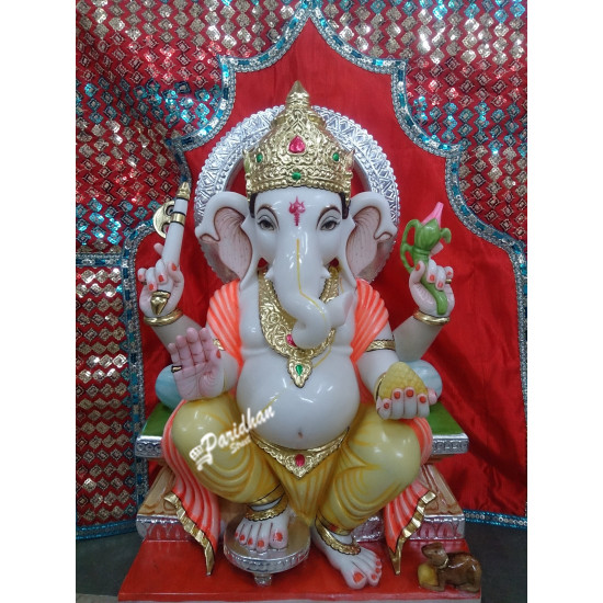 Marble Ganesh Statue For Home Mandir/Temple/Office-ganesh idols For Home-Vinayagar Statue-Ganpati Murti Sculptures-Lord ganesha Statue