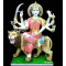 Mahishasura Mardini-Durga Ma Idol For Temple-White Painted Marble Bengali Durga-Marble Durga Maa Murti-Durga Ma Idol-Ambe Maa Statue