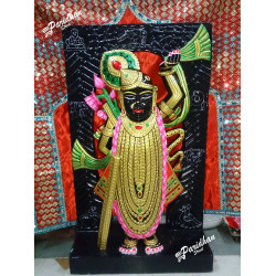 Dwarkadhish Black Marble Shri Nath Ji Statue-Shrinath Ji idol-Indian Shrinathji Figure Statue-Shrinathji Statue At Home Mandir Office Dwarkadhish Black Marble Shri Nath Ji Statue-Shrinath Ji idol-Indian Shrinathji Figure Statue-Shrinathji Statue At Home Mandir Office