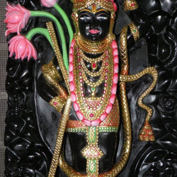 Indian Shrinathji Figure Statue-Black Marble Shri Nath Ji Statue-Shrinath Ji idol-Shrinathji Statue At Home Mandir Office-Shreenathji
