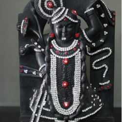 Shrinath Ji idol-Black Marble Shri Nath Ji Statue-Indian Shrinathji Figure Statue-Shrinathji Statue At Home Mandir Office-Shreenathji