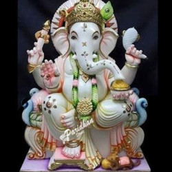 Marble Ganesh Statue For Home Mandir/Temple/Office-ganesh idols For Home-Vinayagar Statue-White Marble Ganesha -Lord ganesha Statue