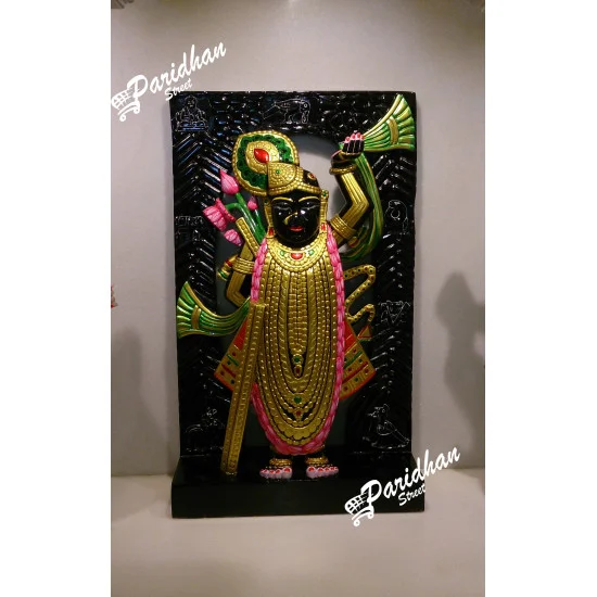 Black Marble Shri Nath Ji Statue-Shrinath Ji idol-Indian Shrinathji Figure Statue-Shrinathji Statue At Home Mandir Office-Shreenathji Black Marble Shri Nath Ji Statue-Shrinath Ji idol-Indian Shrinathji Figure Statue-Shrinathji Statue At Home Mandir Office-Shreenathji