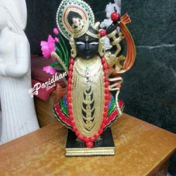 Black Marble Shri Nath Ji Statue-Shrinath Ji idol-Indian Shrinathji Figure Statue-Shrinathji Statue At Home Mandir Office-Shreenathji