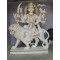 Pure white Makraana Marble Durga Ma Idol For Home-White Painted Marble Bengali Durga-Marble Durga Maa Murti-Ambe Maa Statue-Shakti Statue