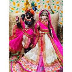 Home Mandir Marble ISKCON Deities idol Radha Krishna Statue-Exquisite Marble Pair Of Radha Krishna Moorti-Home Temple ISKCON Marble murti