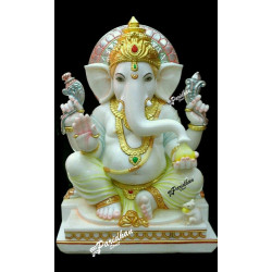 Marble Ganesh Statue For Home Mandir/Temple/Office-ganesh idols For Home-Vinayagar Statue-Ganpati Murti Sculptures White Makarana Marble