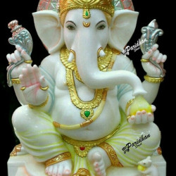 Marble Ganesh Statue For Home Mandir/Temple/Office-ganesh idols For Home-Vinayagar Statue-Ganpati Murti Sculptures White Makarana Marble