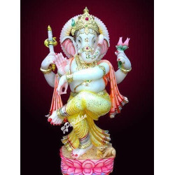Marble Natraj Ganesh Statue For Home Mandir/Temple/Office-ganesh idols white Makarana Marble-Vinayagar Ganpati Murti-Lord ganesha Statue