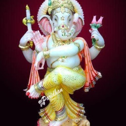 Marble Natraj Ganesh Statue For Home Mandir/Temple/Office-ganesh idols white Makarana Marble-Vinayagar Ganpati Murti-Lord ganesha Statue