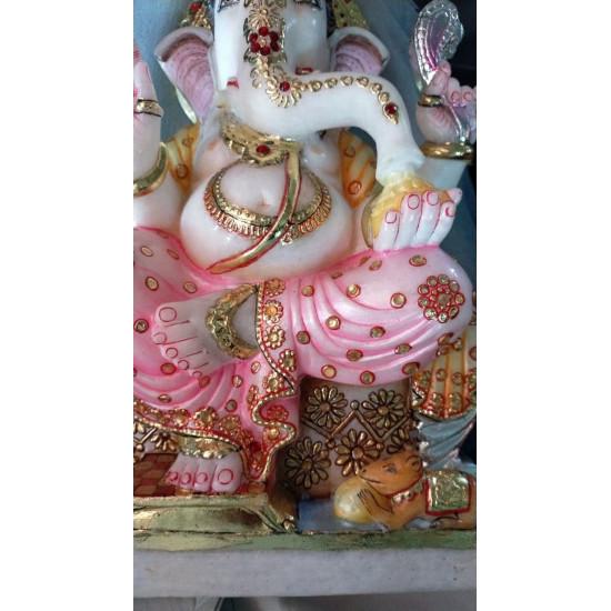 Pure Makrana Marble Ganesh Statue For Home Mandir/Temple/Office-ganesh idols For Home-Vinayagar Statue-Ganpati Murti -Lord ganesha Statue