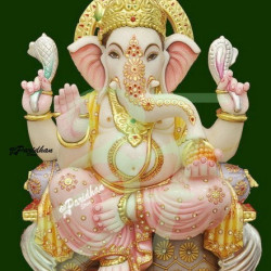Pure Makrana Marble Ganesh Statue For Home Mandir/Temple/Office-ganesh idols For Home-Vinayagar Statue-Ganpati Murti -Lord ganesha Statue