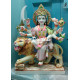 Durga Ma Idol For Home-White Painted Marble Bengali Durga-Marble Durga Maa Mahishasura mardini Murti-Durga Ma Idol-Durga Sculpture