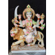 Durga Ma Idol For Home-White Painted Marble Bengali Durga-Marble Durga Maa Mahishasura mardini Murti-Durga Ma Idol-Durga Sculpture