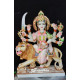 Durga Ma Idol For Home-White Painted Marble Bengali Durga-Marble Durga Maa Mahishasura mardini Murti-Durga Ma Idol-Durga Sculpture