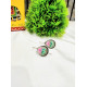 Hand Painted Pan Silver oxidised Hook Earrings - Officer Wear Earrings
